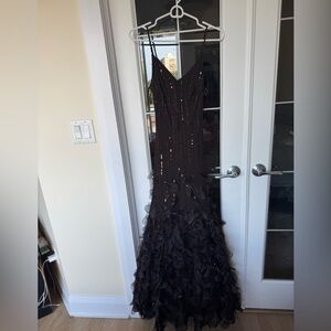 Xscape Black Sequin Maxi Dress